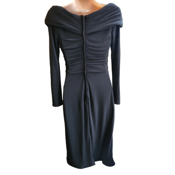 LA FEMME 🔖NWT Long Sleeve Ruched Cocktail Dress - Size 2 - Picture 6 of 13